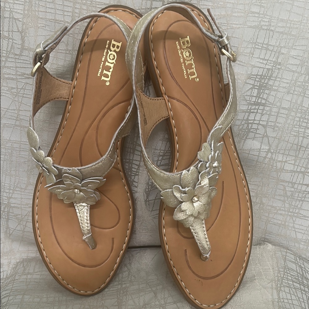 Born champagne sandals - like new, never been worn. Size 10